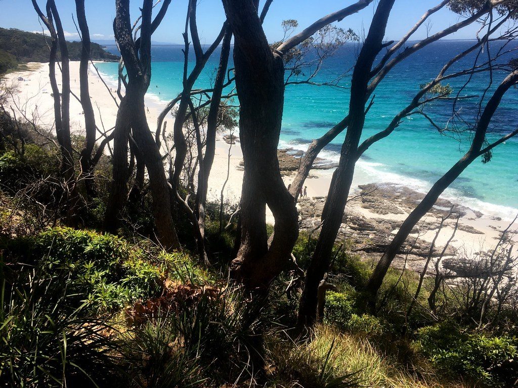 White sand and turquoise water at Hyams Beach