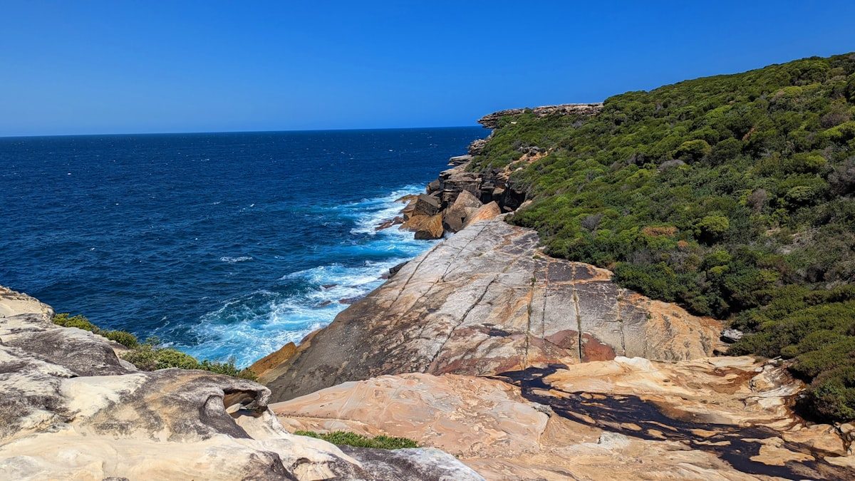 Sandstone clifftops on the Royal National Park Coast Track